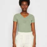 Z62T360 Women Anna Field Print T-Shirt Light Green