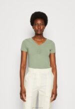 Z62T360 Women Anna Field Print T-Shirt Light Green