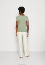 Z62T360 Women Anna Field Print T-Shirt Light Green - Image 3