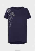 Z62T362 Women Anna Field Print T-Shirt Dark Blue - Image 4