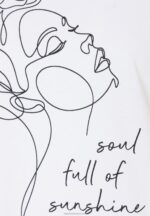 Z62T364 Women Anna Field Print T-Shirt White - Image 3