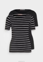 Z62T366 Women Anna Field Print T-Shirt Black/Black - Image 6
