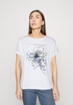 Z62T367 Women Anna Field Print T-Shirt White
