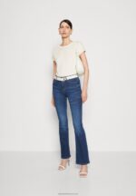Z62T369 Women Anna Field Print T-Shirt Offwhite - Image 2