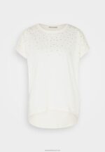 Z62T369 Women Anna Field Print T-Shirt Offwhite - Image 5