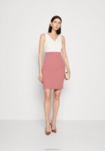 Z62T36 Women Anna Field Jersey Dress White/Pink - Image 2