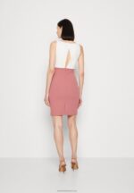 Z62T36 Women Anna Field Jersey Dress White/Pink - Image 3