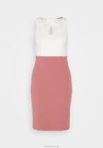Z62T36 Women Anna Field Jersey Dress White/Pink - Image 5