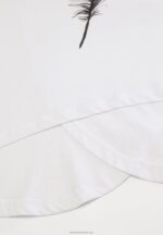 Z62T371 Women Anna Field Print T-Shirt White - Image 4