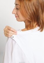 Z62T371 Women Anna Field Print T-Shirt White - Image 10