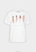 Z62T372 Women Anna Field Print T-Shirt White