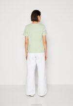 Z62T373 Women Anna Field Print T-Shirt Green - Image 3