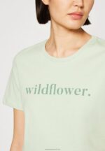 Z62T373 Women Anna Field Print T-Shirt Green - Image 6
