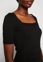 Z62T375 Women Anna Field Print T-Shirt Black - Image 6