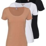Z62T380 Women Anna Field 3 Pack Basic T-Shirt White/Camel/Black