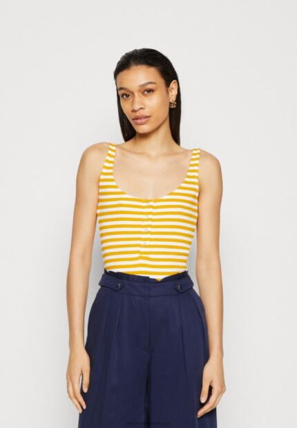 Z62T419 Women Anna Field Top White/Yellow