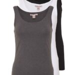 Z62T434 Women Anna Field Basic Tank 3Er Pack Top Black White Mottl