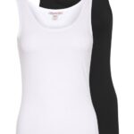 Z62T442 Women Anna Field 2 Pack Top Black/White