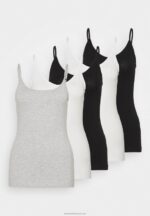 Z62T445 Women Anna Field 5 Pack Top Black/White/Mottled Light Grey