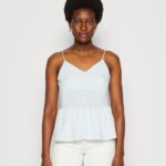 Z62T450 Women Anna Field Top Light Blue/White