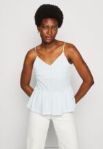 Z62T450 Women Anna Field Top Light Blue/White - Image 4