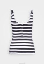 Z62T467 Women Anna Field Top White/Blue - Image 5