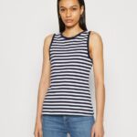 Z62T476 Women Anna Field Top Dark Blue/White
