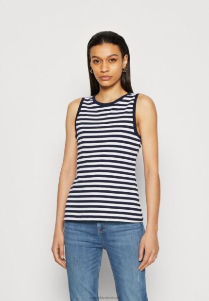 Z62T476 Women Anna Field Top Dark Blue/White