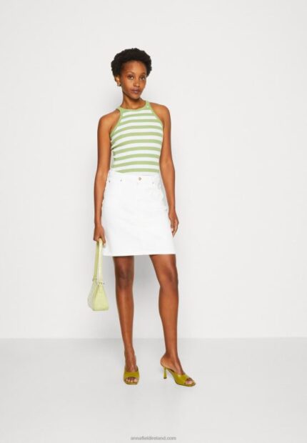Z62T479 Women Anna Field 2 Pack Top Off-White/Green