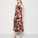 Z62T47 Women Anna Field Jersey Dress Black/Orange