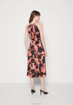 Z62T47 Women Anna Field Jersey Dress Black/Orange - Image 3