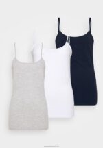 Z62T484 Women Anna Field 3Er Pack Top White/Navy/Light Grey - Image 6