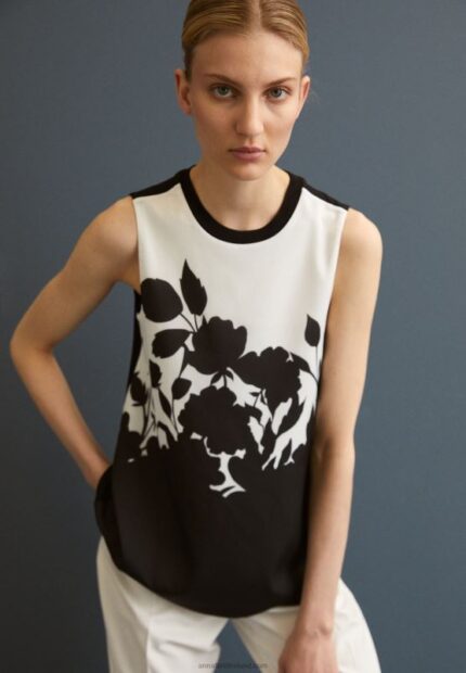 Z62T504 Women Anna Field Blouse Black/White