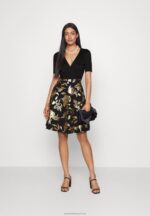 Z62T50 Women Anna Field Cocktail Dress Party Dress Black/Gold - Image 2