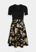 Z62T50 Women Anna Field Cocktail Dress Party Dress Black/Gold - Image 4