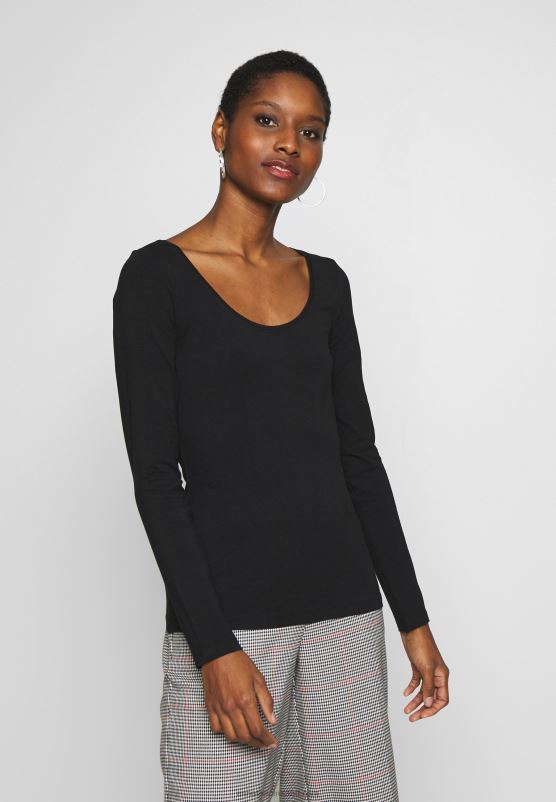Z62T513 Women Anna Field 2 Pack Long Sleeved Top Black/White - Image 3
