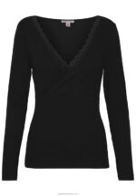Z62T516 Women Anna Field Long Sleeved Top Black - Image 4