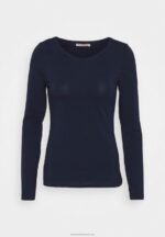 Z62T522 Women Anna Field 2 Pack Long Sleeved Top Dark Blue/Mottled Light Grey - Image 2