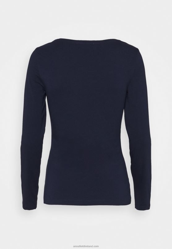 Z62T522 Women Anna Field 2 Pack Long Sleeved Top Dark Blue/Mottled Light Grey - Image 3