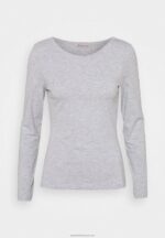 Z62T522 Women Anna Field 2 Pack Long Sleeved Top Dark Blue/Mottled Light Grey - Image 4