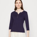 Z62T523 Women Anna Field Long Sleeved Top Dark Blue