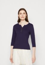 Z62T523 Women Anna Field Long Sleeved Top Dark Blue