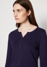 Z62T523 Women Anna Field Long Sleeved Top Dark Blue - Image 4