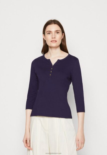 Z62T523 Women Anna Field Long Sleeved Top Dark Blue