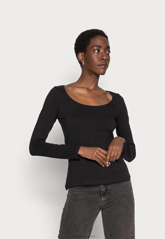 Z62T524 Women Anna Field 2 Pack Long Sleeved Top Black/Black - Image 2