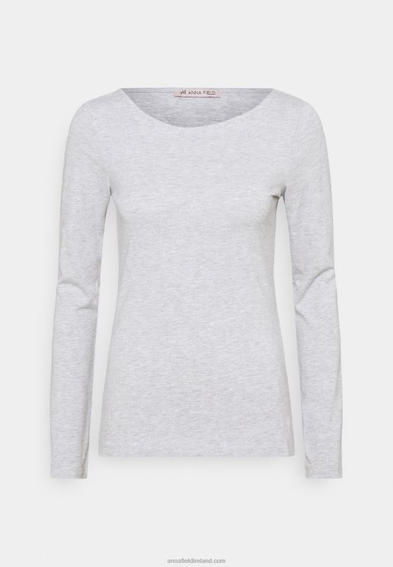 Z62T525 Women Anna Field 2 Pack Long Sleeved Top Black/Mottled Grey - Image 4
