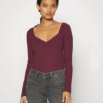 Z62T530 Women Anna Field Long Sleeved Top Dark Red