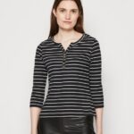 Z62T531 Women Anna Field Long Sleeved Top Black White