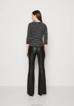 Z62T531 Women Anna Field Long Sleeved Top Black White - Image 3