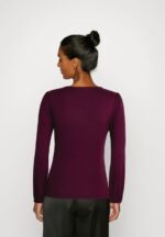 Z62T535 Women Anna Field Long Sleeved Top Dark Red - Image 3